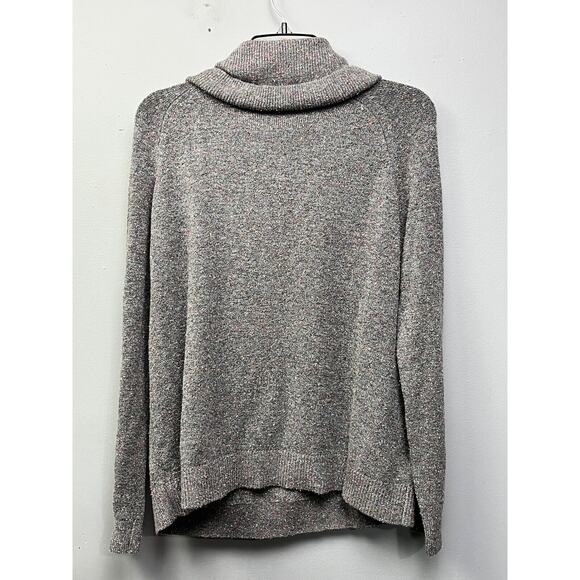 Lou & Grey For LOFT Sweater Womens Medium‎ Gray Speckled Turtleneck Pullover - Picture 2 of 6